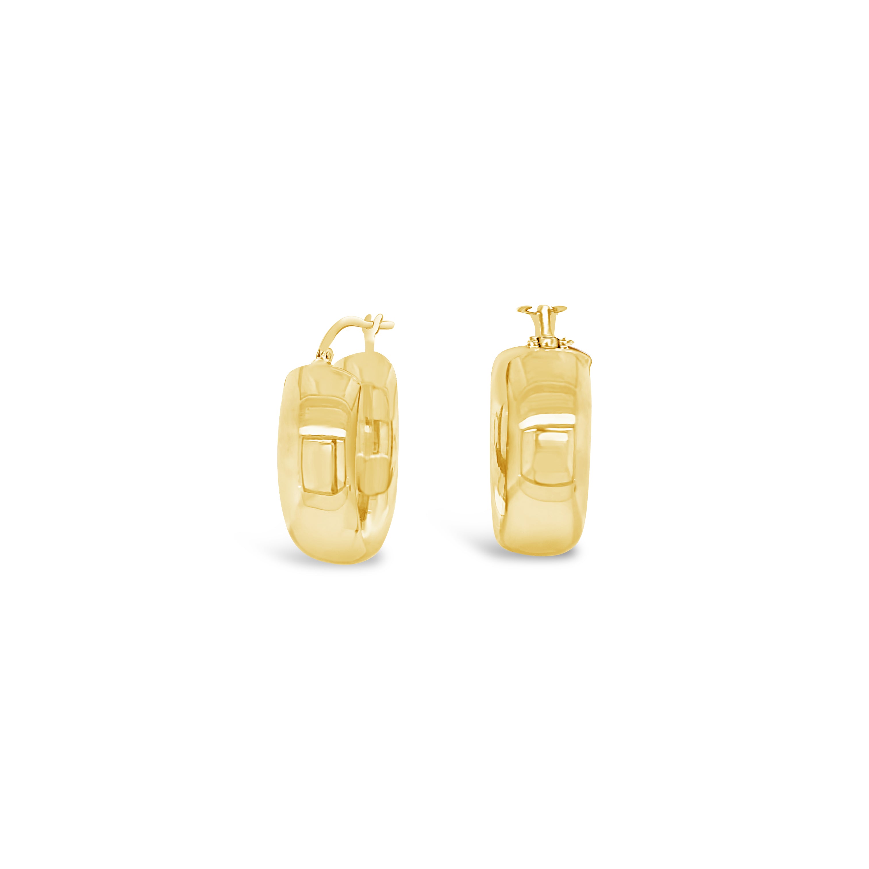 Classic 7mm extra thick gold hoops with a polished finish.