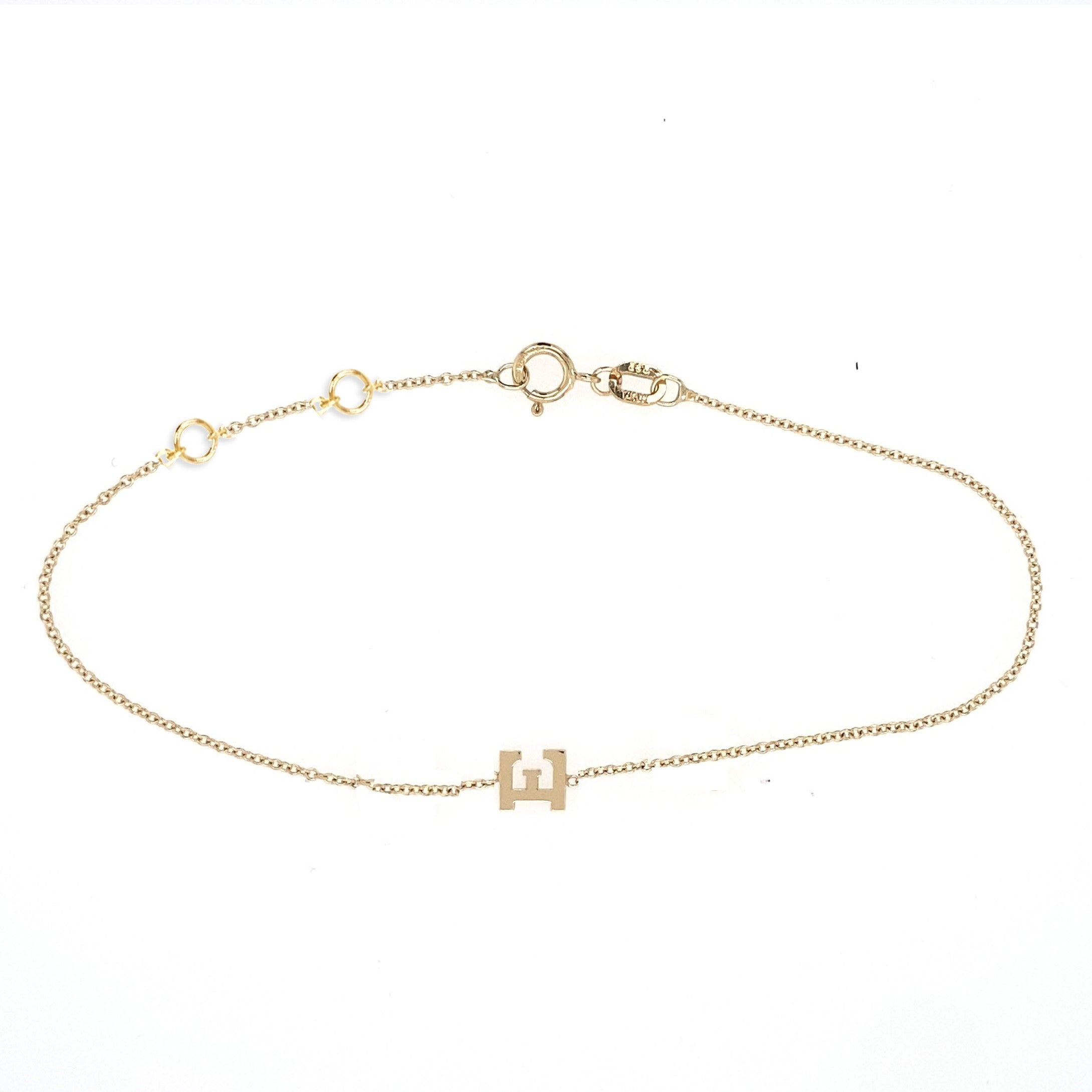 14K Gold Bold Initial Bracelet