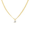 Curb Chain and Floating Diamond Pendant