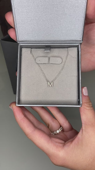 Jessica Jewellery's Single Diamond Initial Necklace displayed in a luxurious box - Perfect for gifting