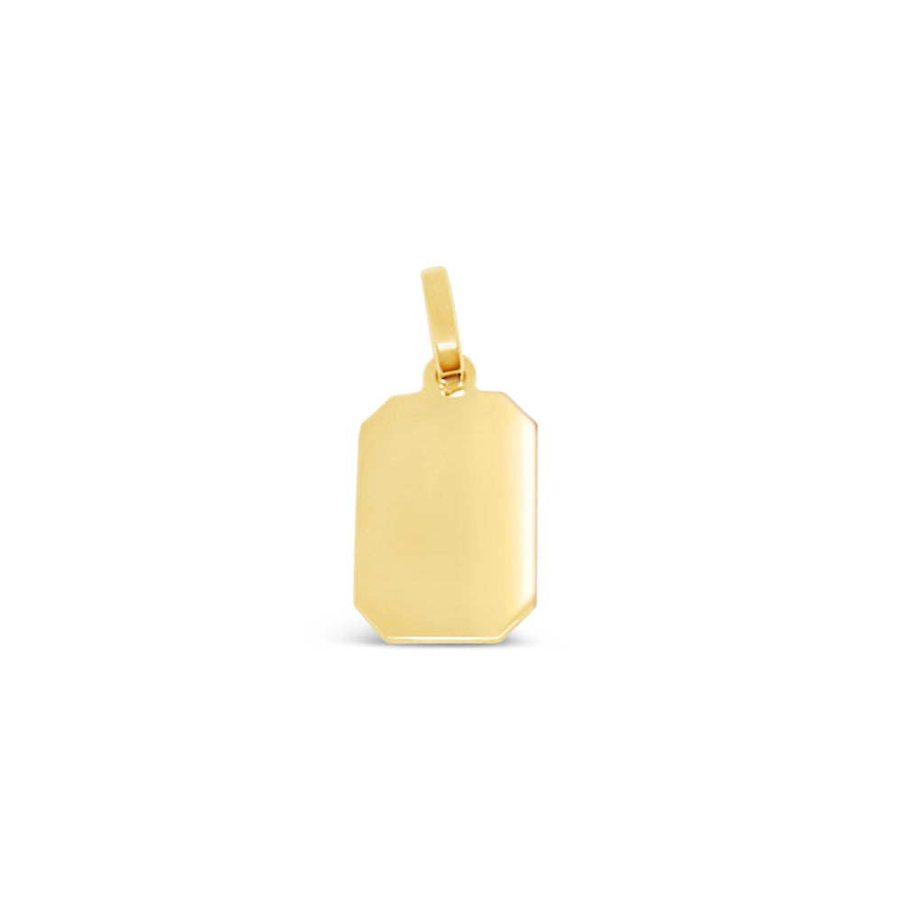 10K Gold Rectangular Dog Tag Charm