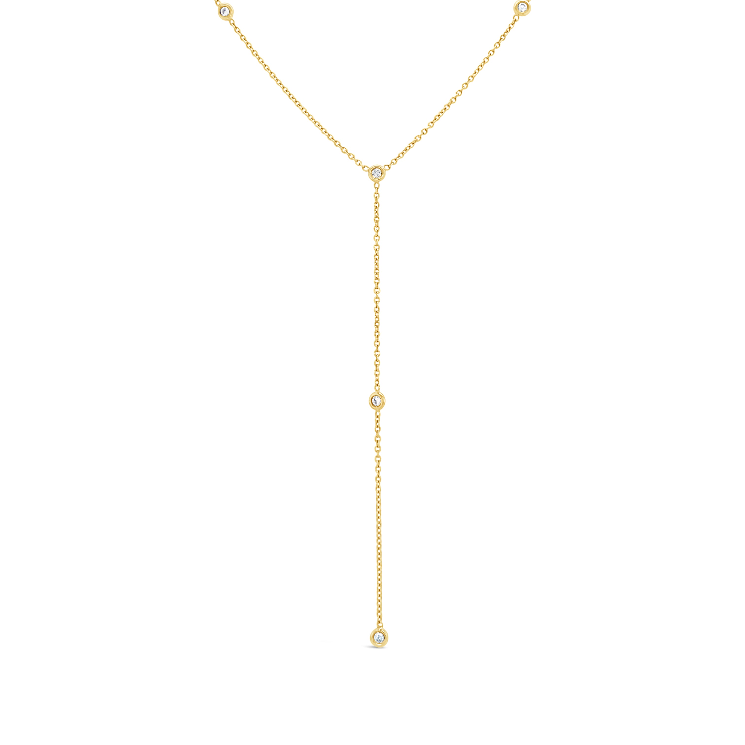 Diamond Bezel Lariat Necklace - Jessica Jewellery