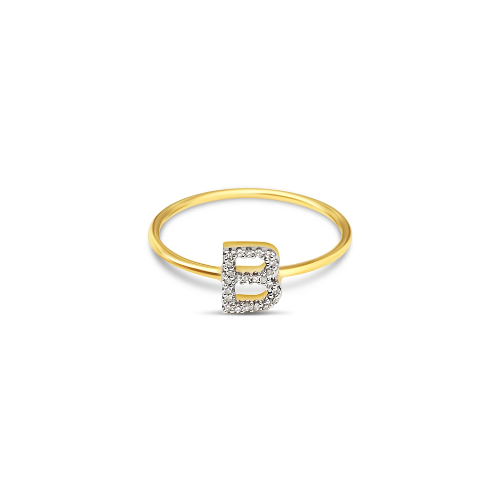 Diamond Initial Ring - Jessica Jewellery 
