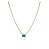 Emerald Cut Birthstone and Curb Chain Necklace - Jessica Jewellery