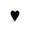 Jumbo Black Enamel Heart Charm Pendant