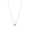 Round and Baguette Diamond Pendant Necklace