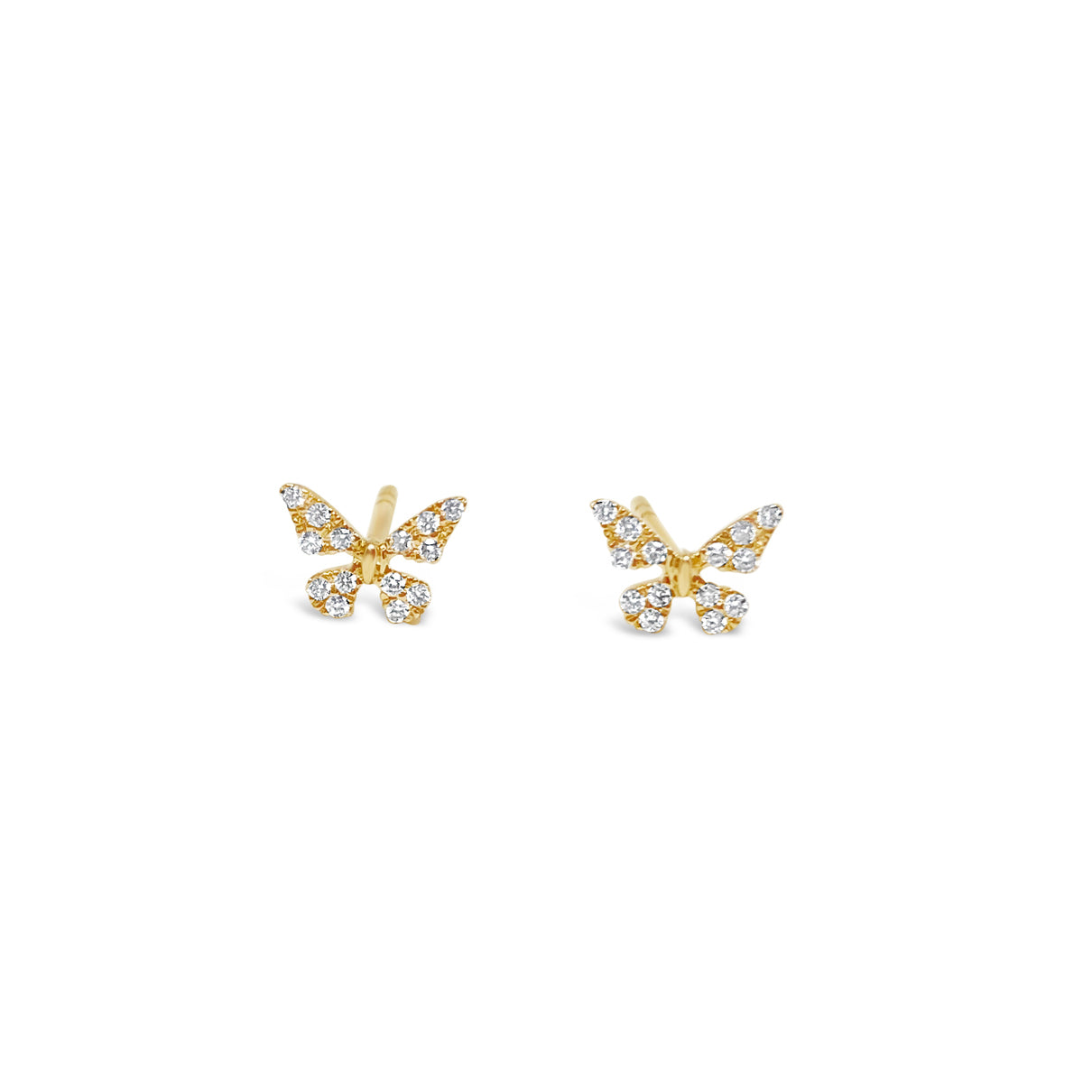 14K Gold and Diamond Butterfly Studs