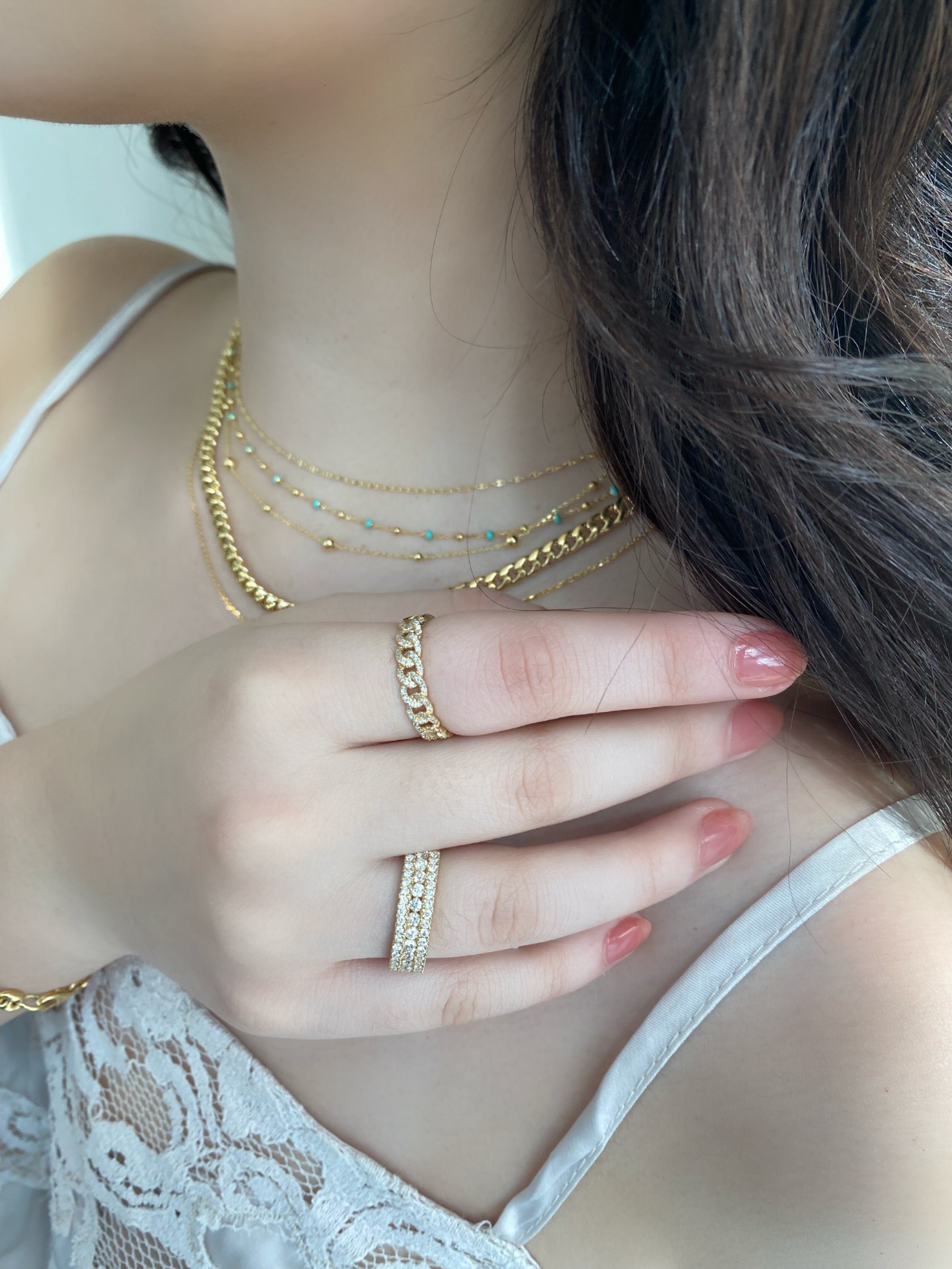 Large Triple Row Pavé Ring