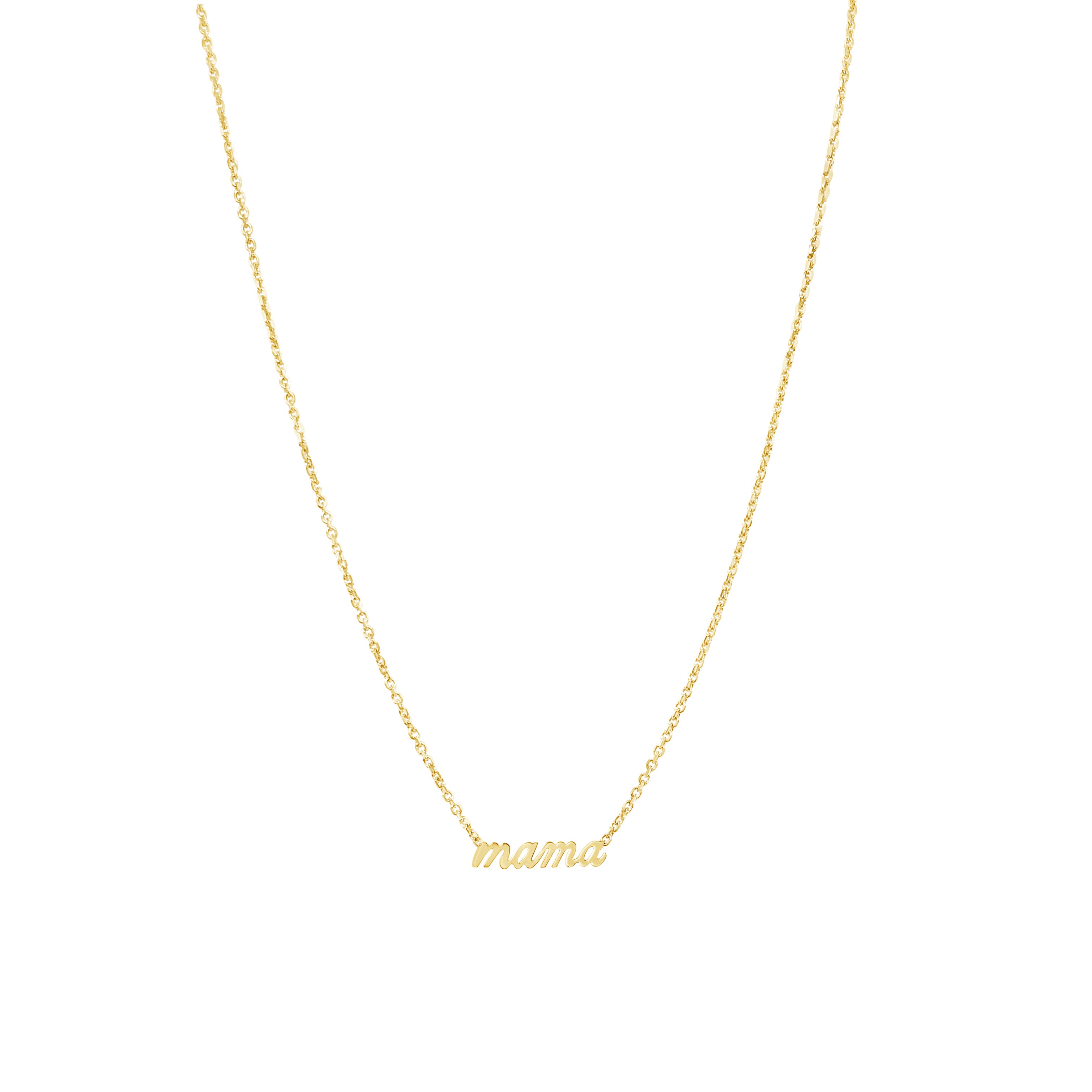 10K Gold Cursive Mama Necklace