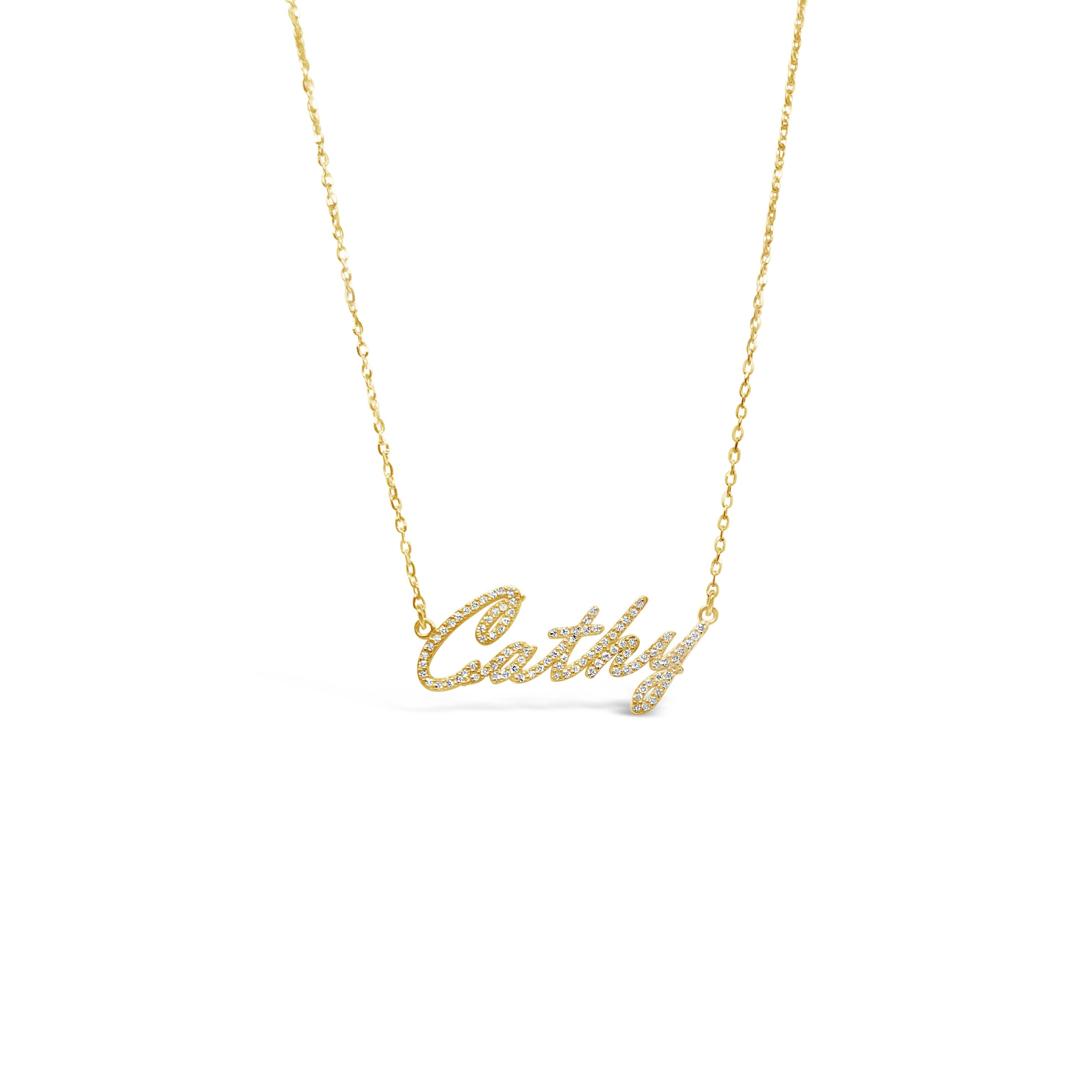 14K Gold Diamond Name Necklace
