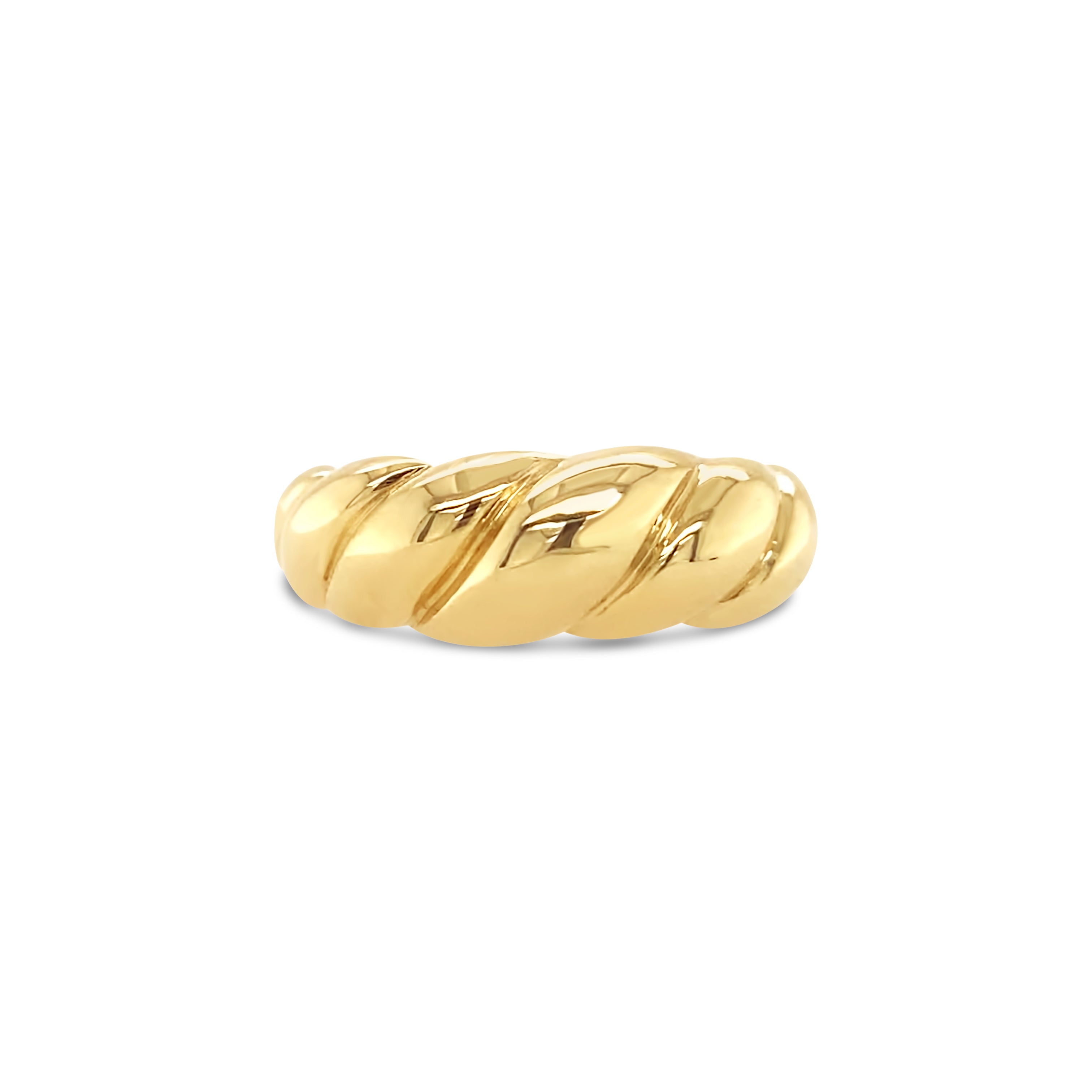 10K Gold Dome Croissant Ring