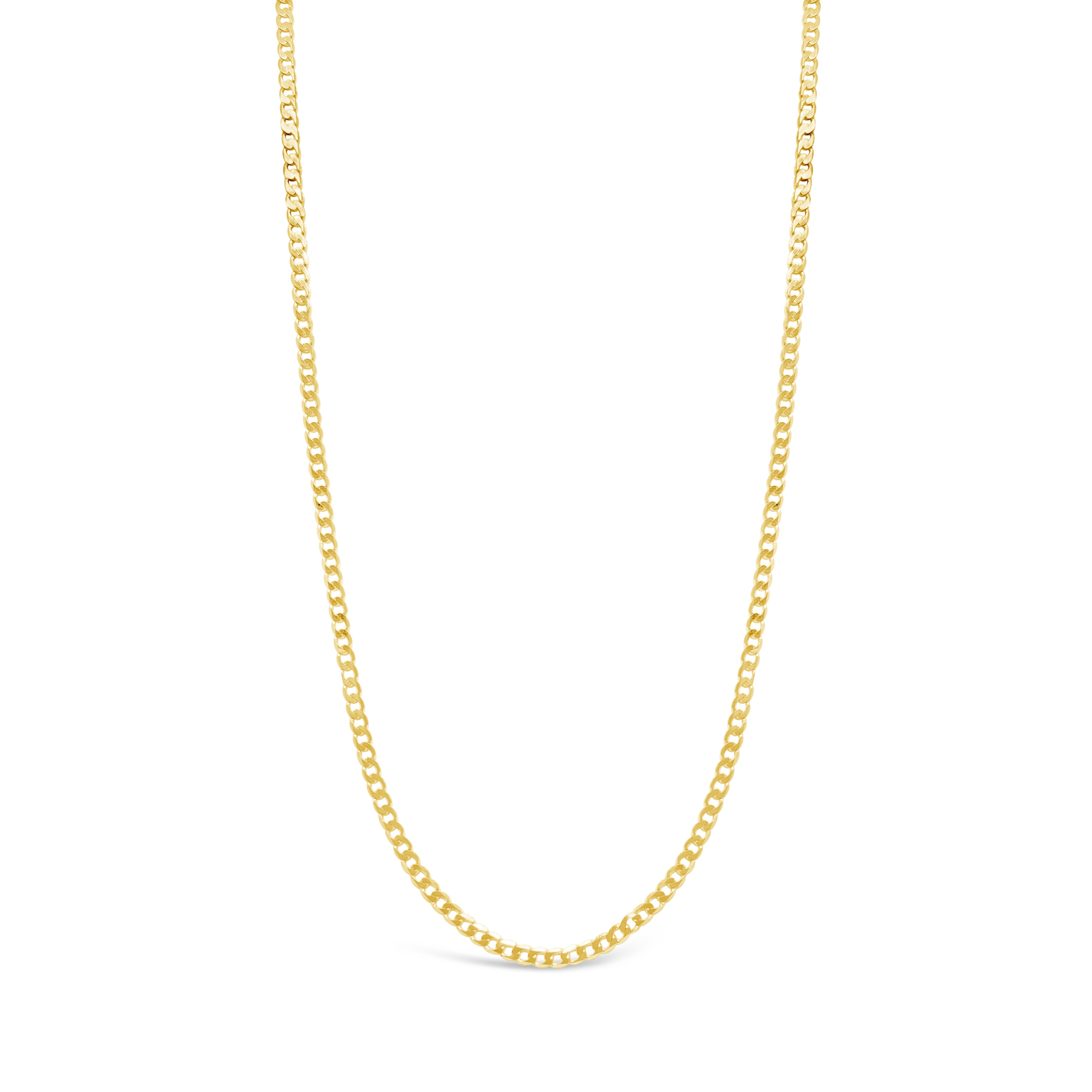 10K Gold Solid Curb Chain Necklace