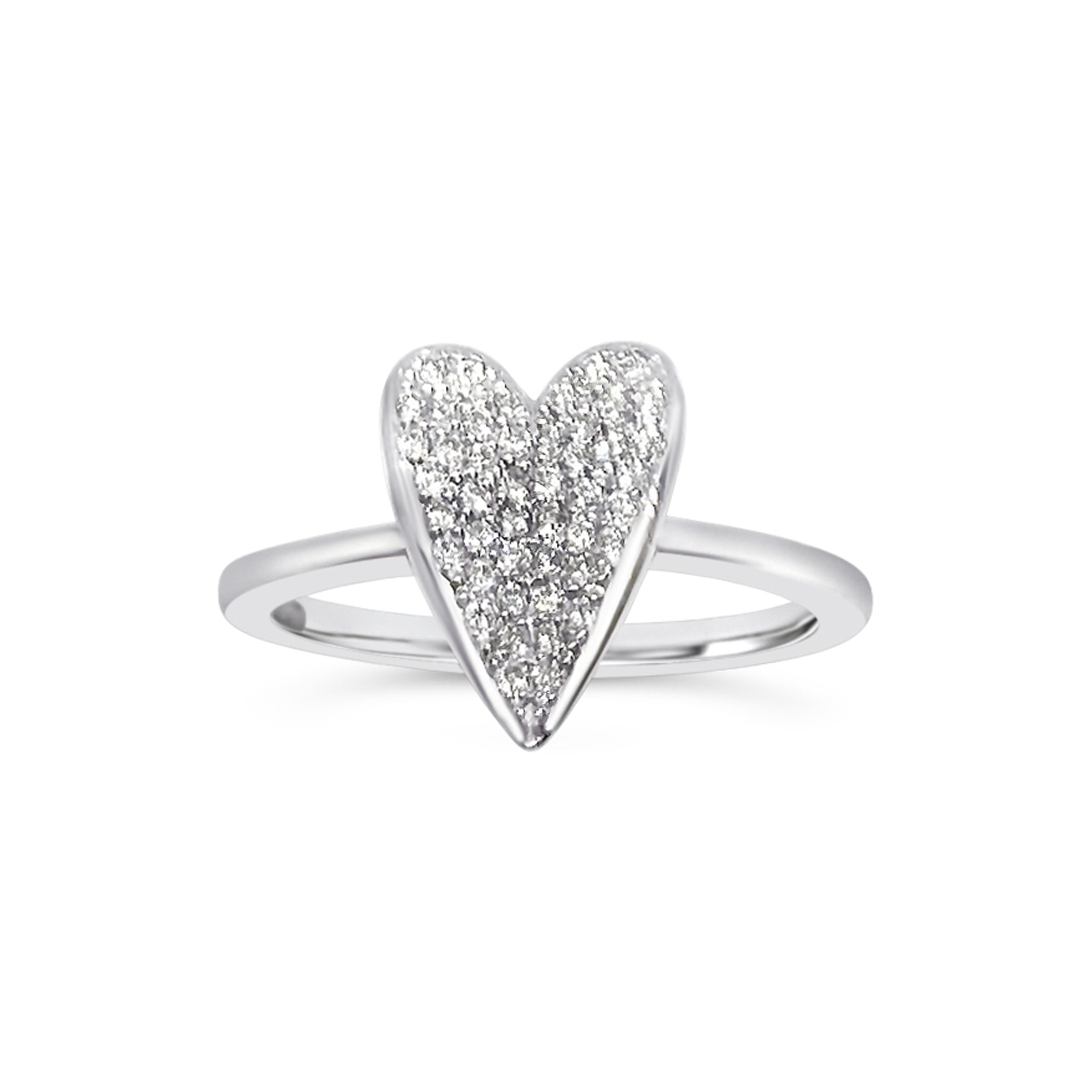 Elongated Diamond Heart Ring