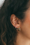 Dangling Diamond Huggie Earrings