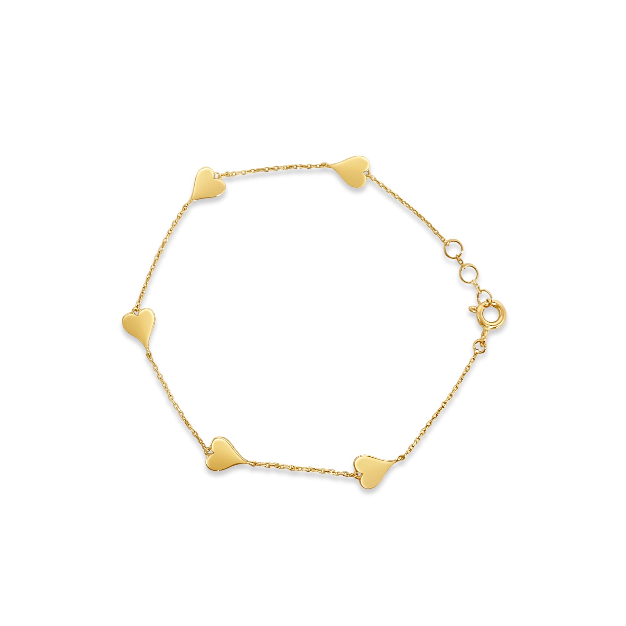 14K Gold Heart by the Yard Bracelet