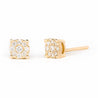 Jessica Jewellery yellow gold round diamond cluster stud earrings. 