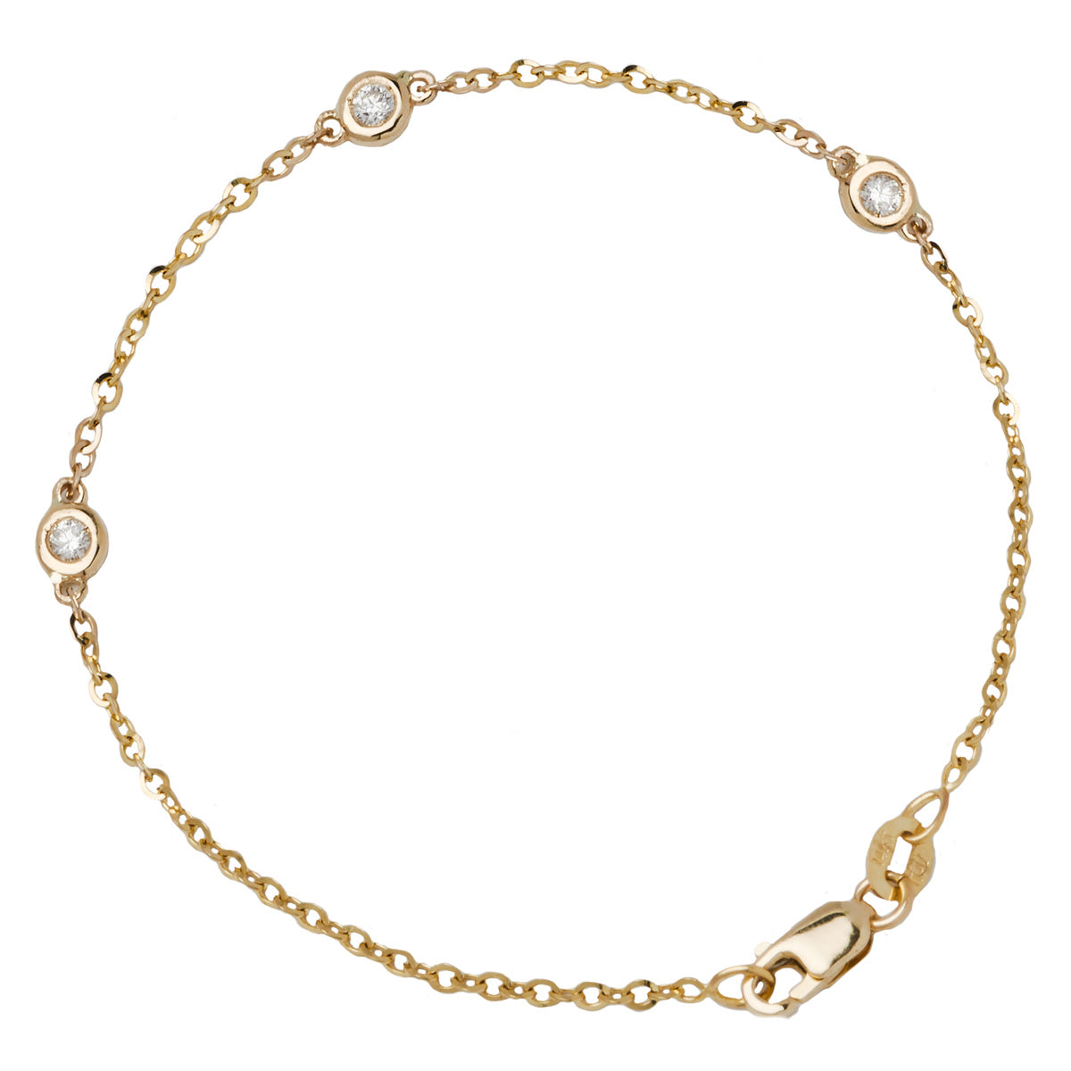 Jessica Jewellery yellow gold diamond by the yard bracelet. 