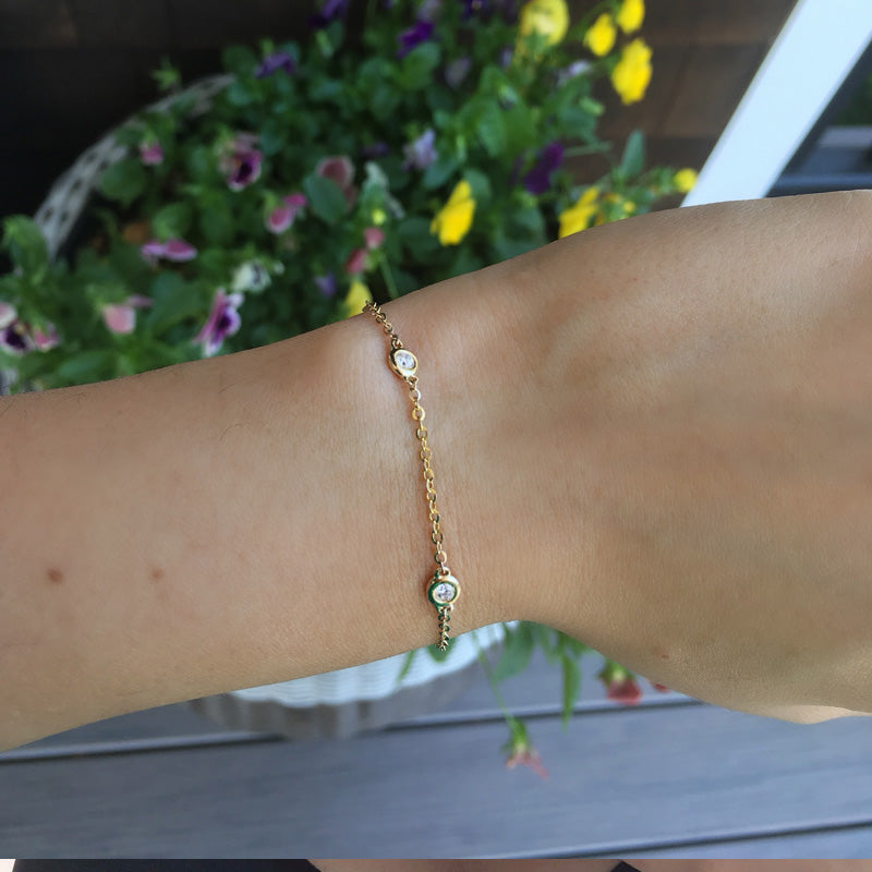 Rose Gold Diamond Bezel Bracelet
