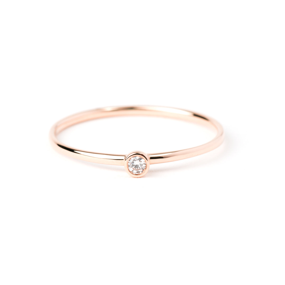 14K Gold Bezel-Set Diamond Ring