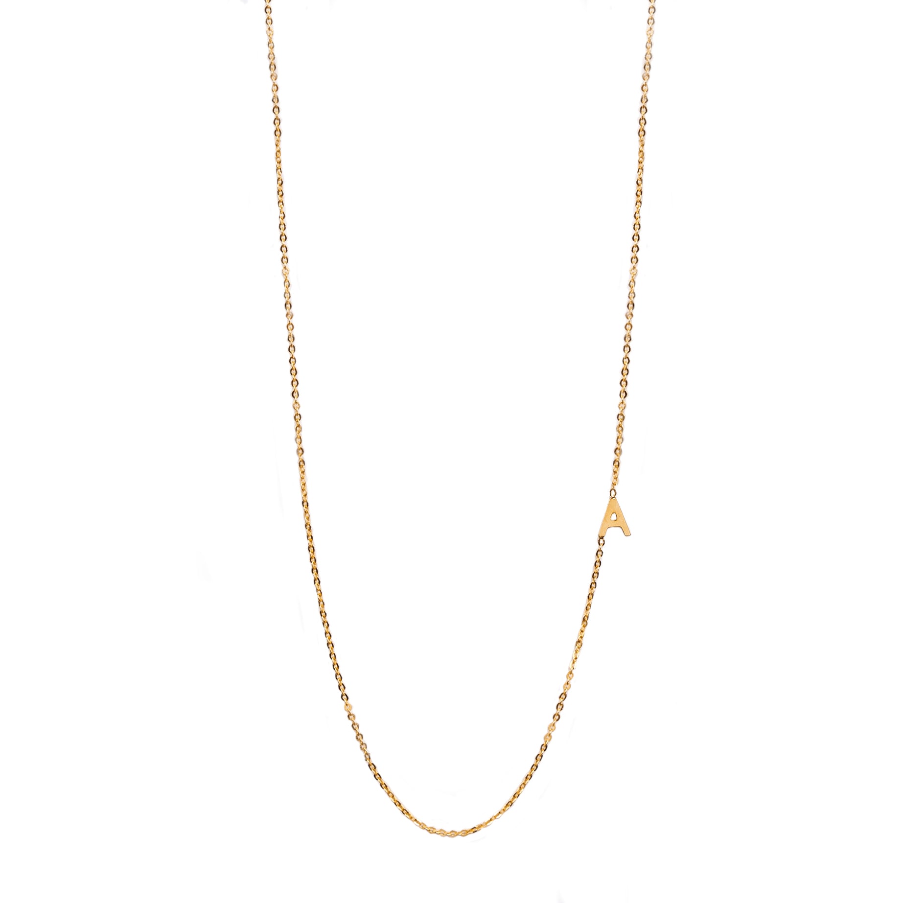 14K Gold Asymmetrical Initial Necklace