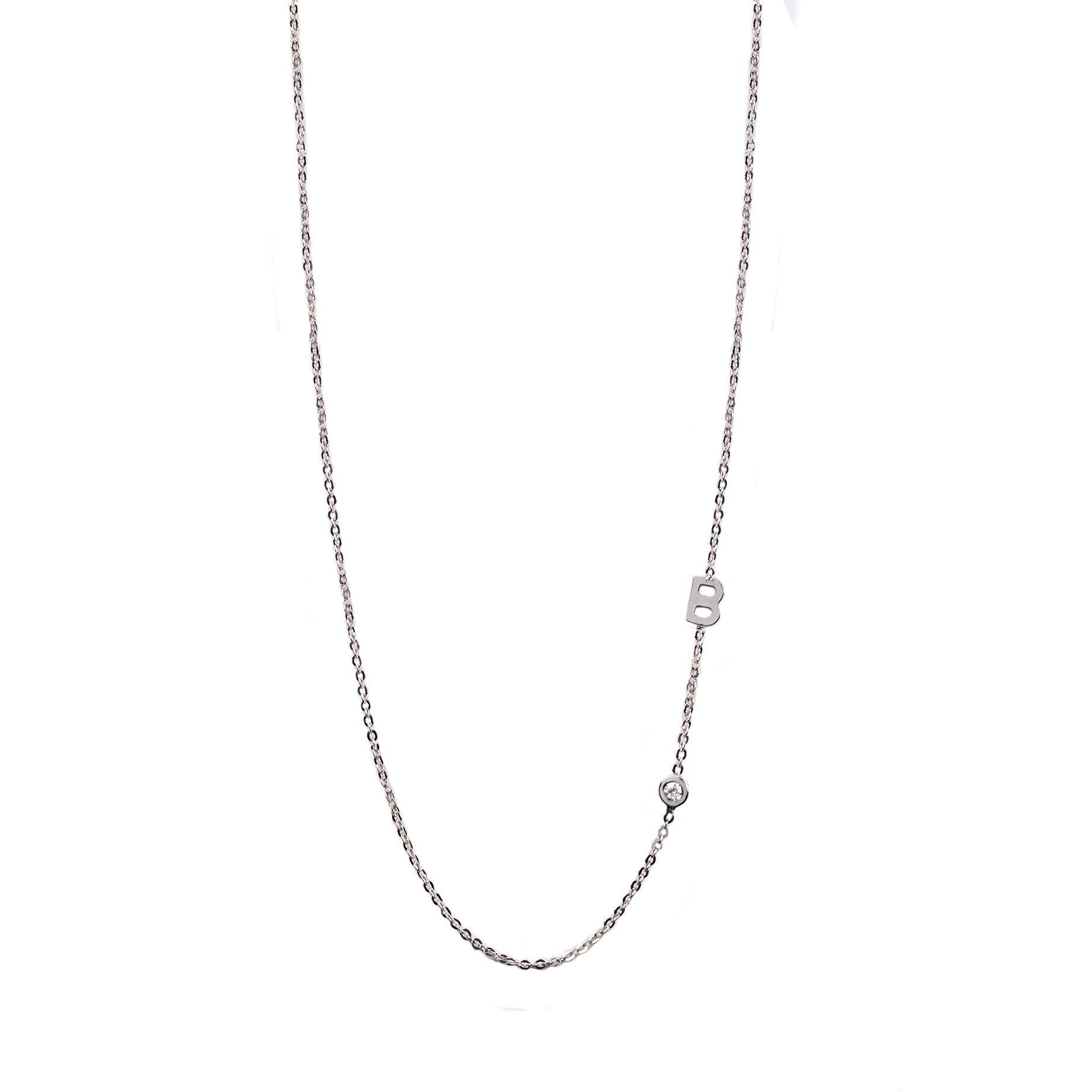 14K Gold Initial and Diamond Necklace