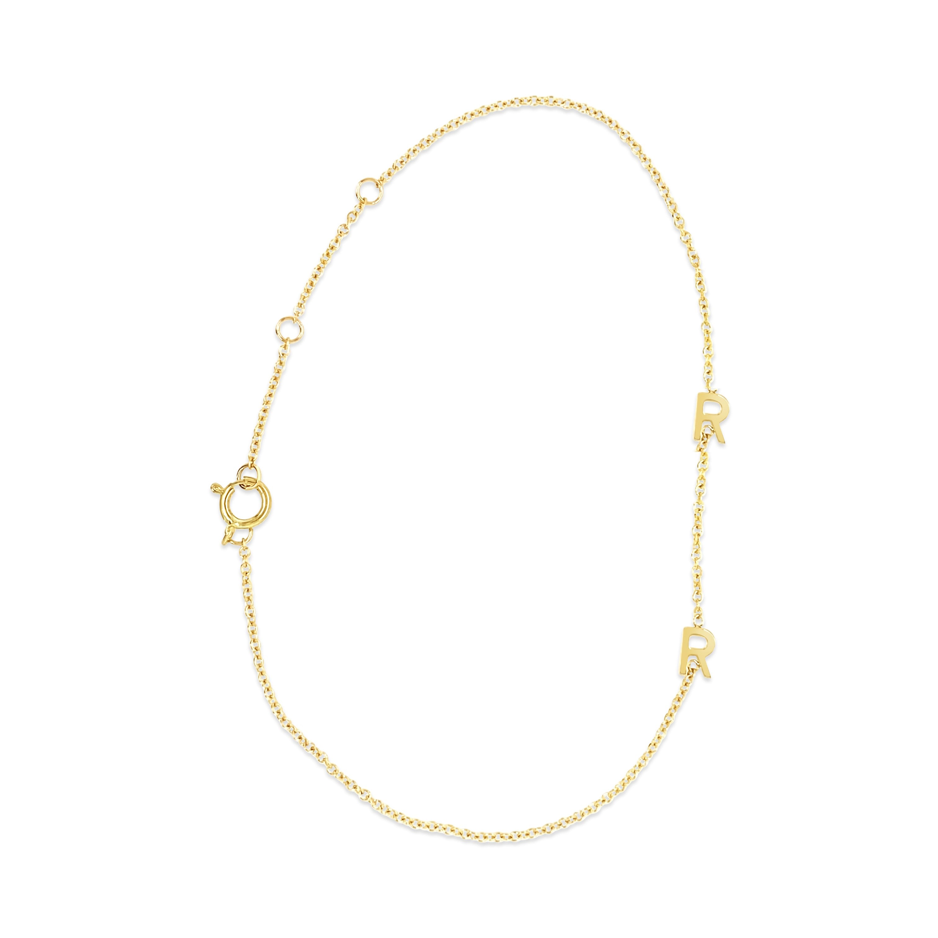 14K Gold Initial Bracelet