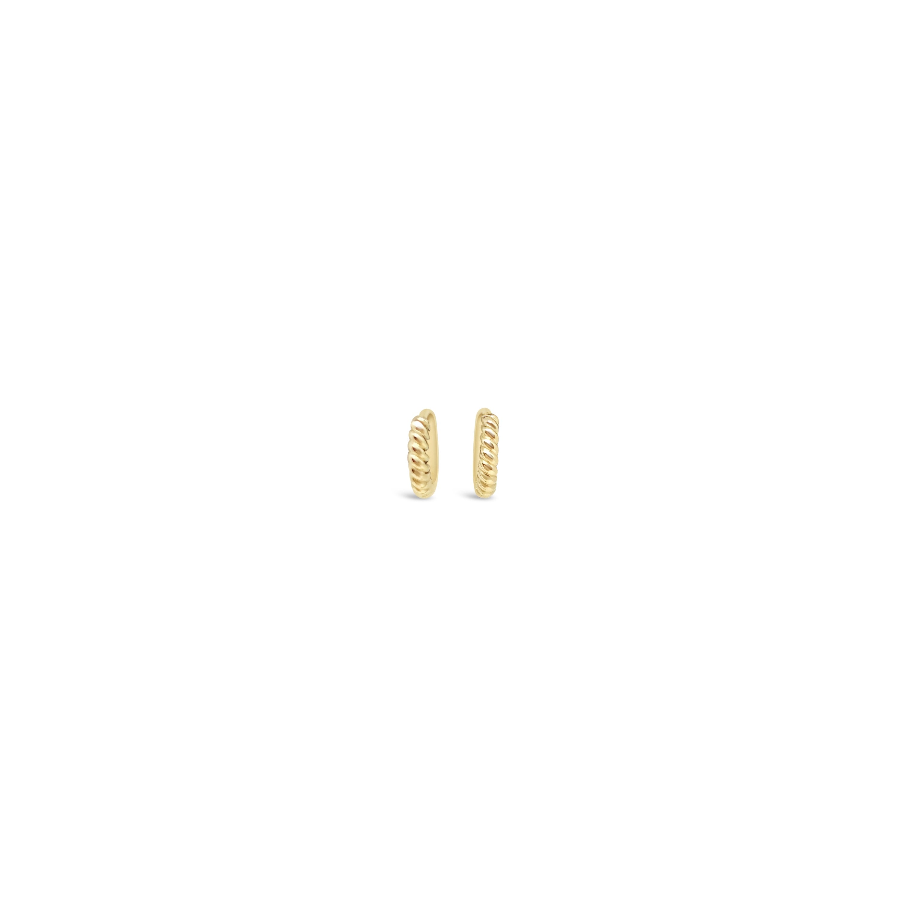 14K Gold Mini Twisted Huggies