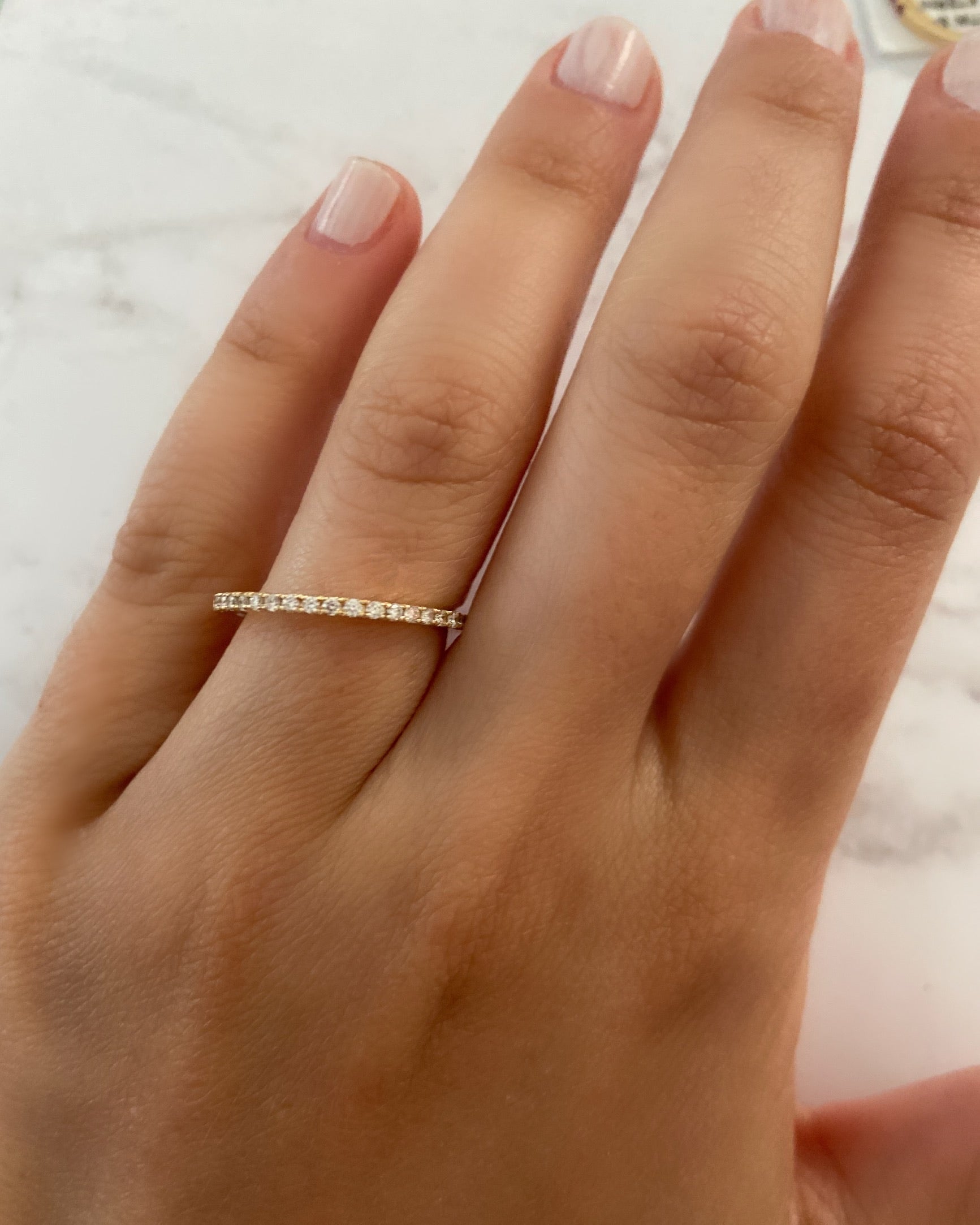 1.5mm Pavé-Set Half Diamond Ring