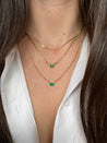 Emerald Cut Birthstone and Curb Chain Necklace
