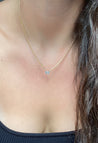 Emerald Cut Birthstone Necklace