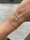 Pear Diamond and Curb Chain Bracelet
