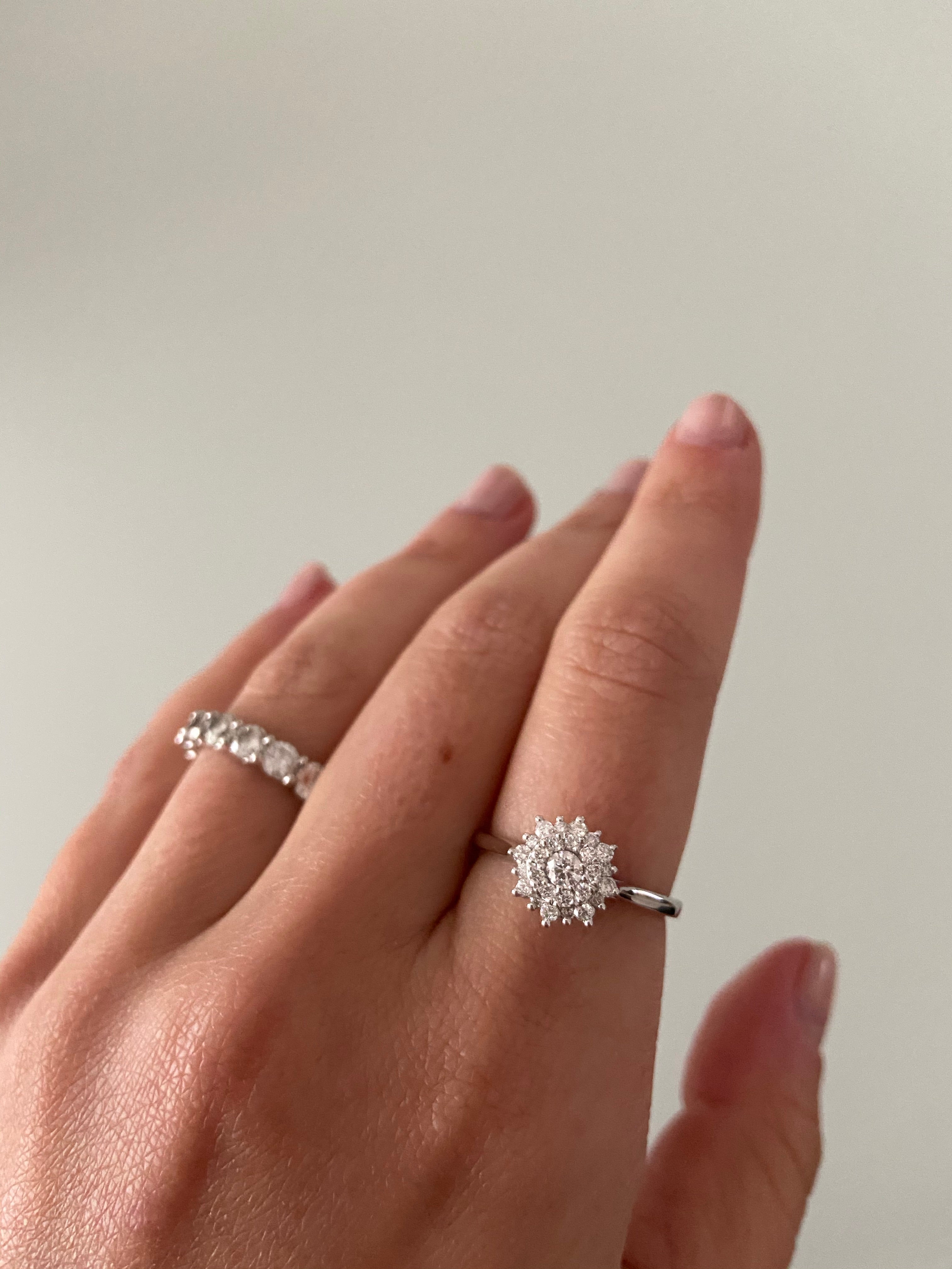 Vintage Flower Diamond Ring