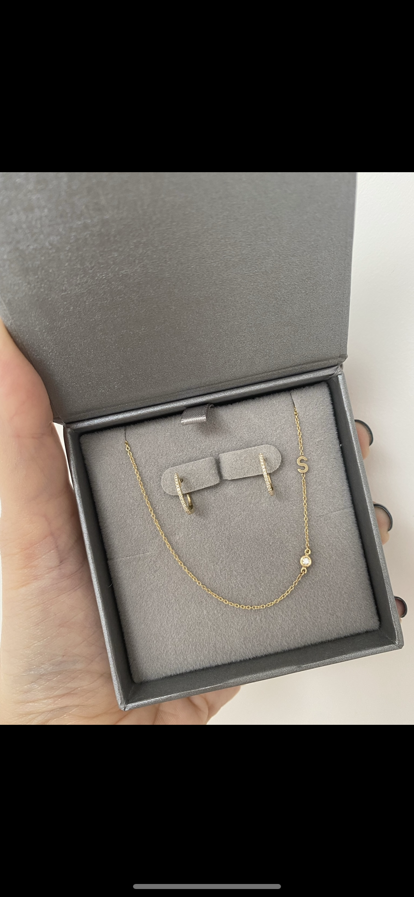 14K Gold Initial and Diamond Necklace