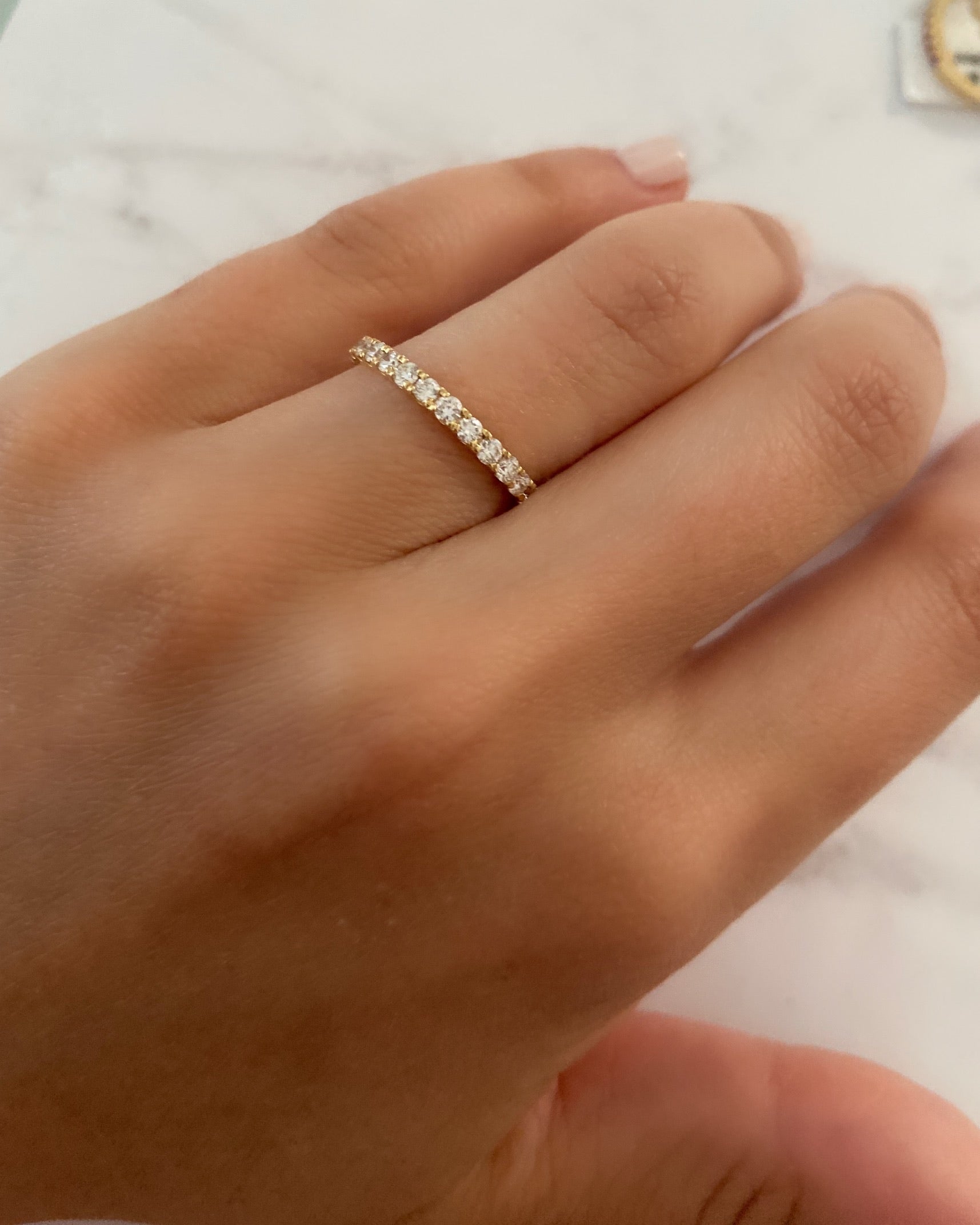 14K Pavé-Set Diamond Ring