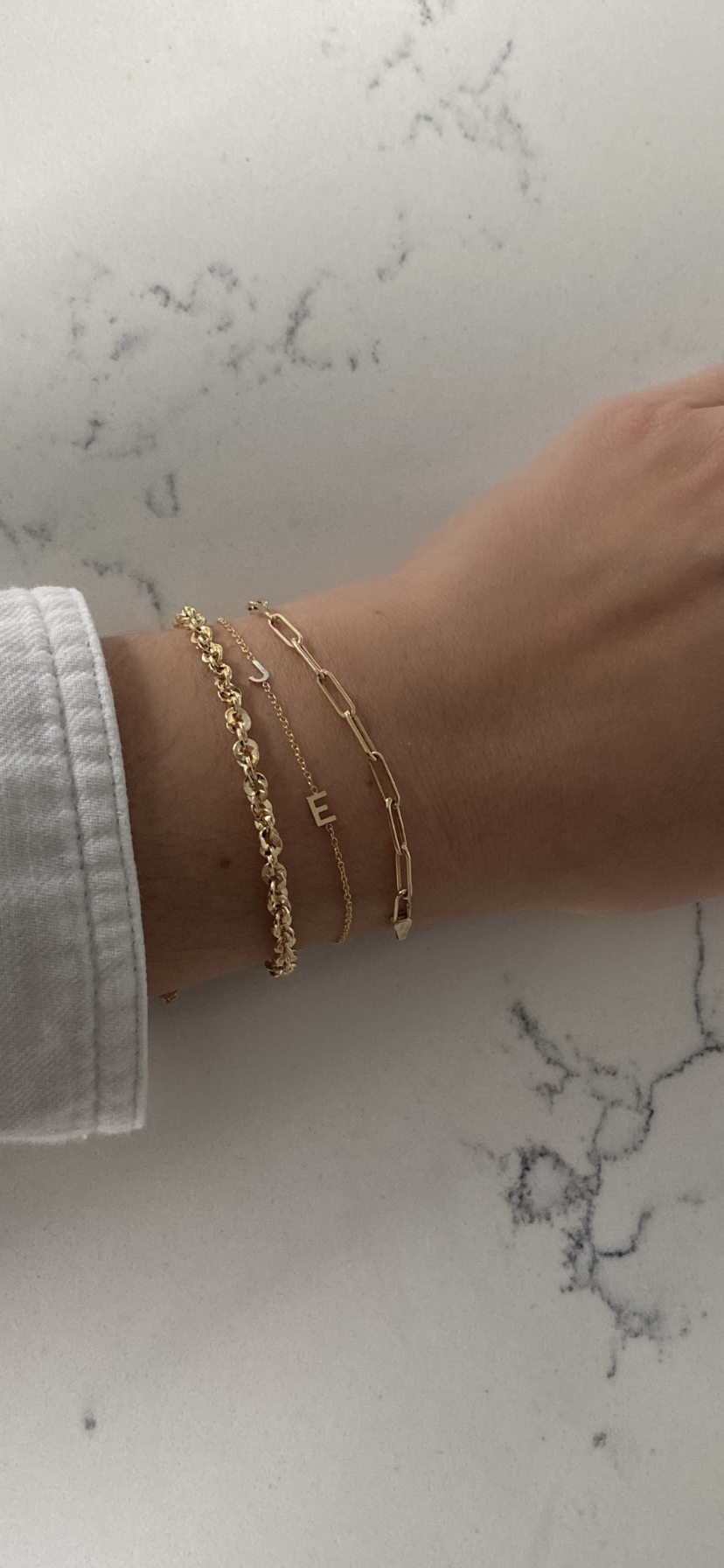 14K Gold Initial Bracelet