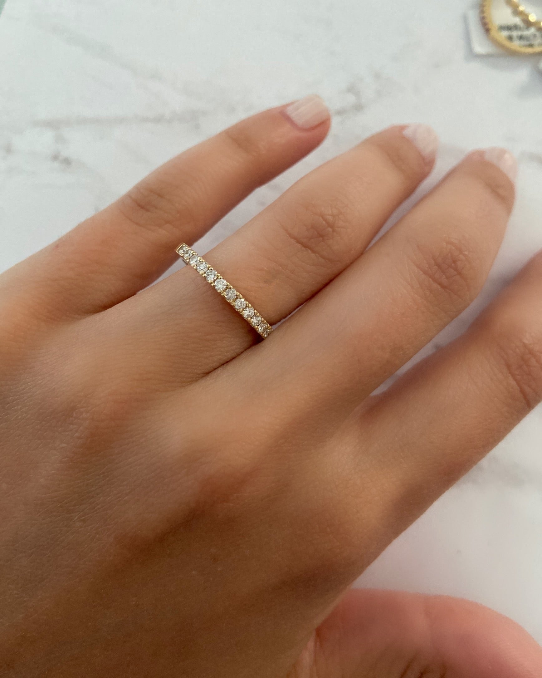 2mm Pavé-Set Half Diamond Ring