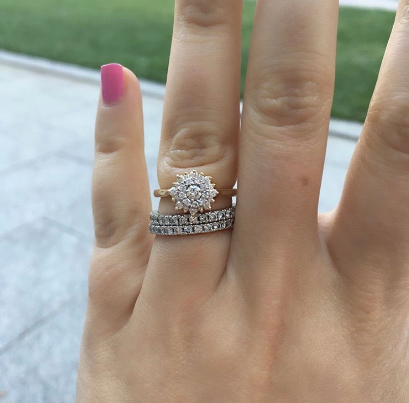 Vintage Flower Diamond Ring