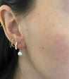 Pearl and Diamond Hook Earrings