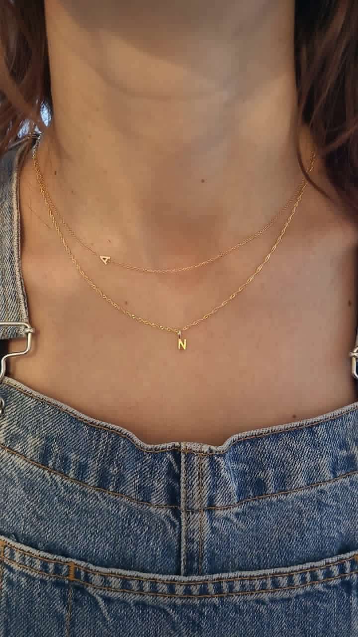 14K Gold Mini Initial Charm