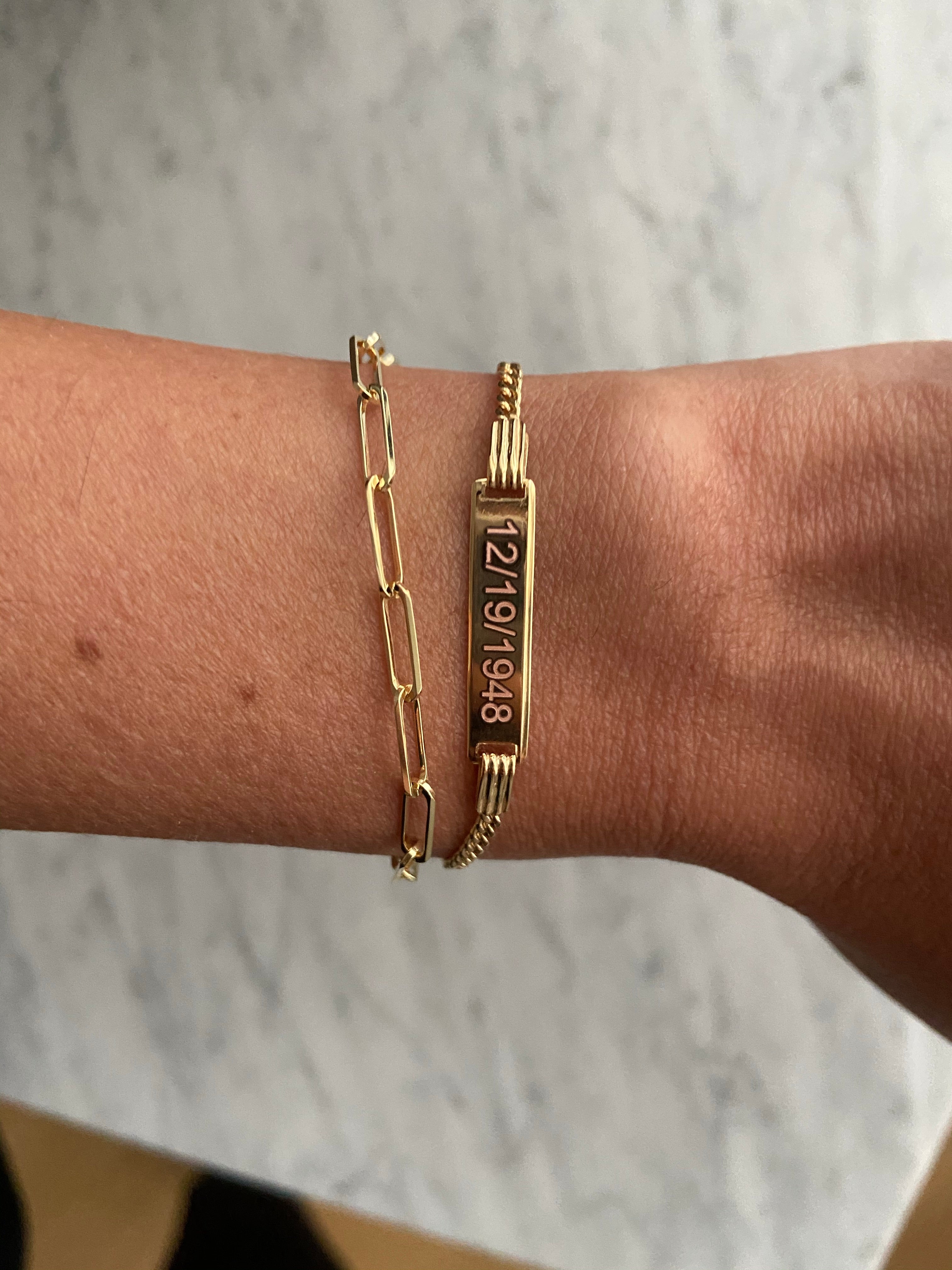 10K Gold Mini Curb ID Bracelet