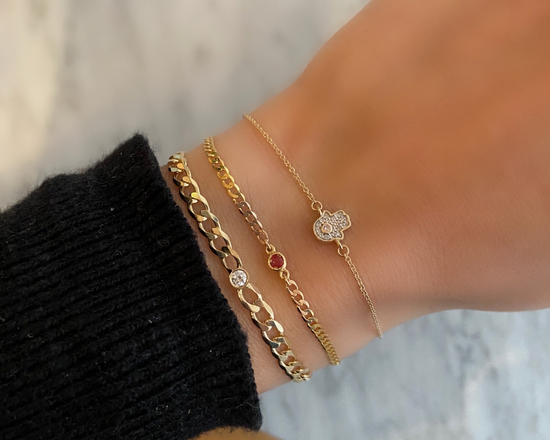 10K Gold Solid Curb Chain Bracelet