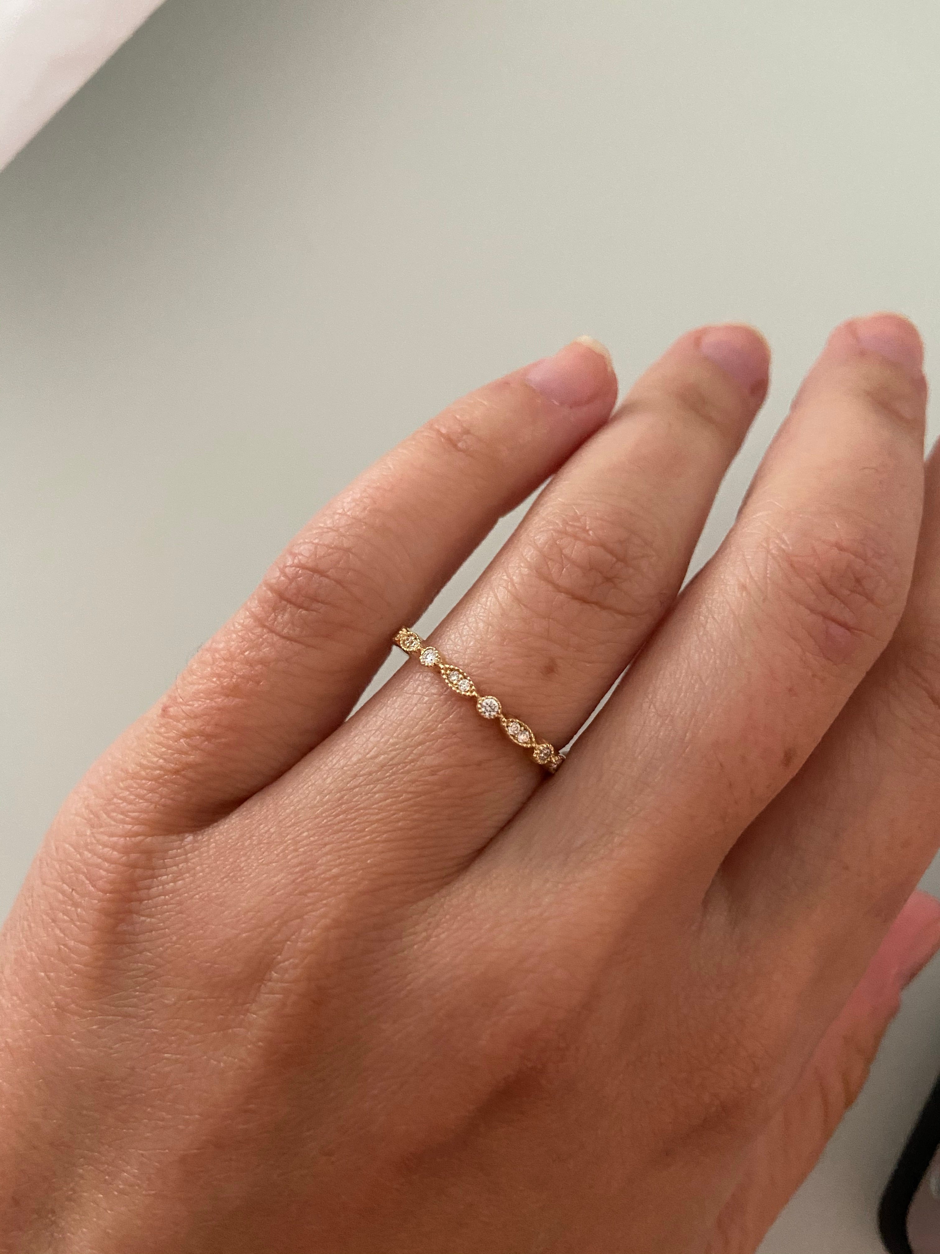 Round and Marquise Shaped Diamond Ring