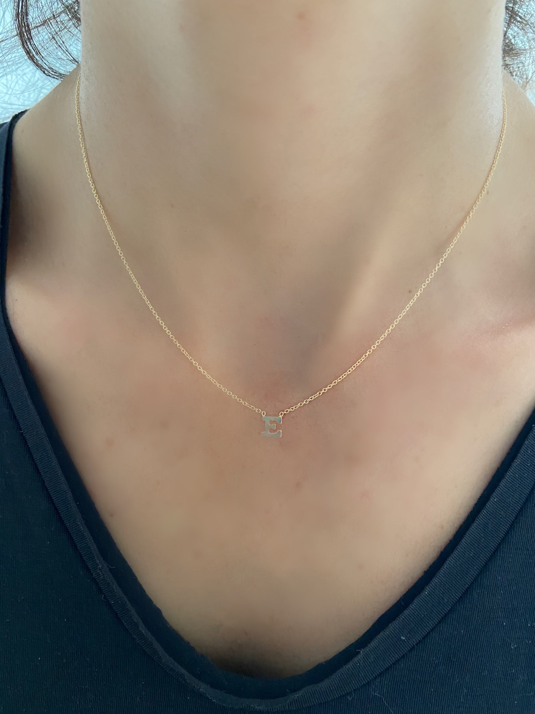 14K Gold Bold Initial Necklace
