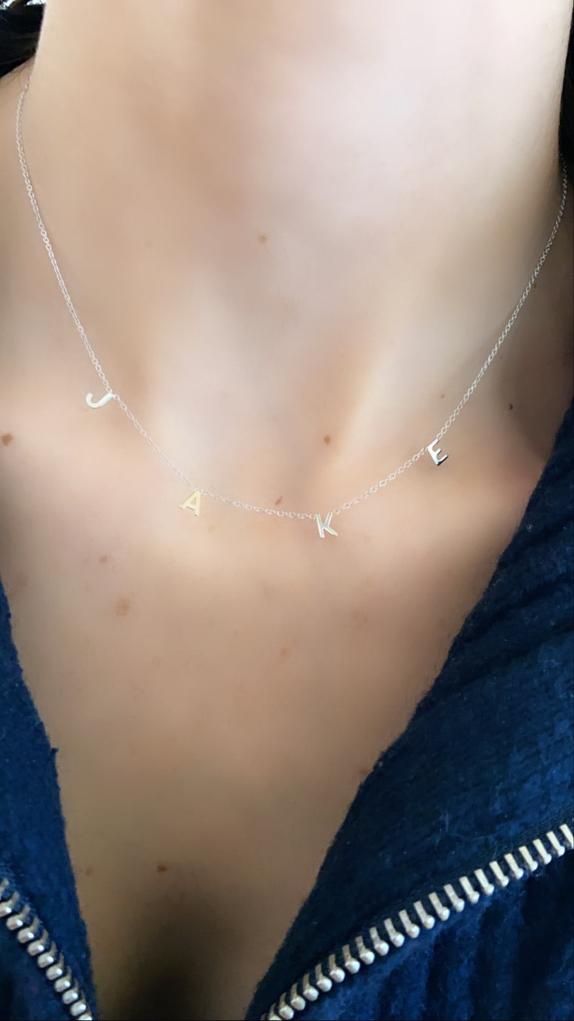 14K Gold Centered Initial Necklace