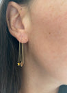 14 Karat Gold Star and Lightning Bolt Threader Earrings