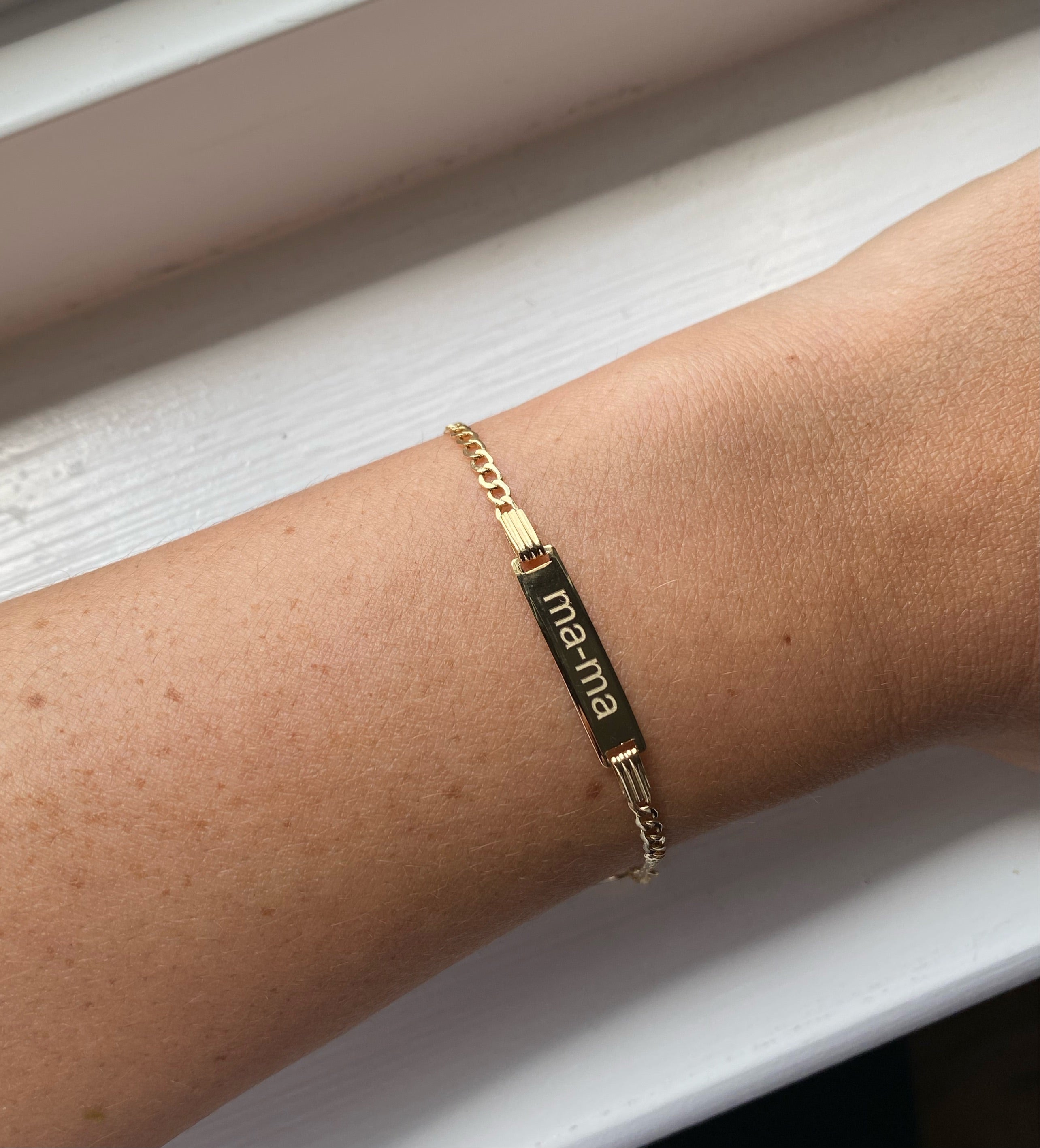 10K Gold Mini Curb ID Bracelet