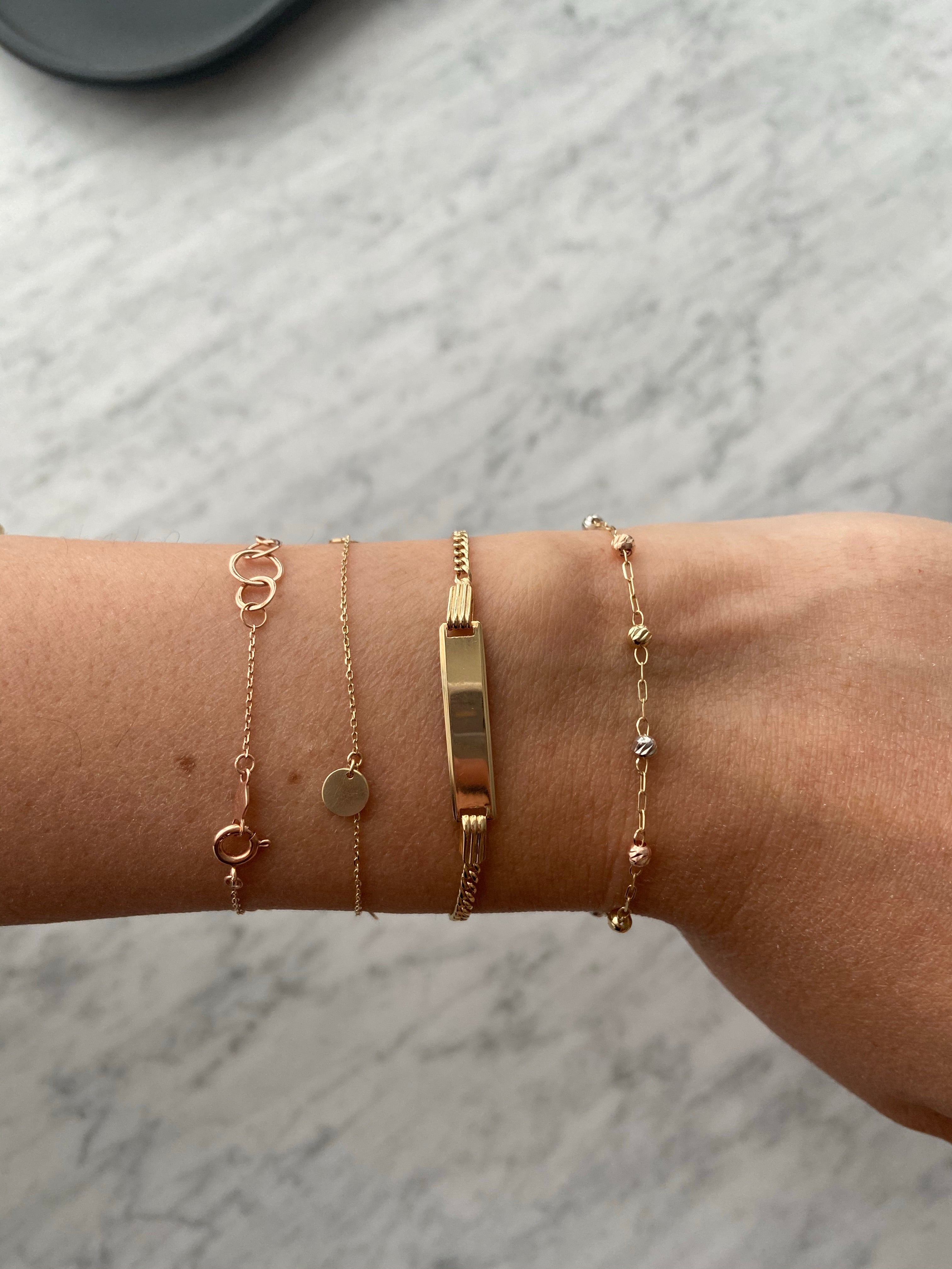 10K Gold Mini Curb ID Bracelet