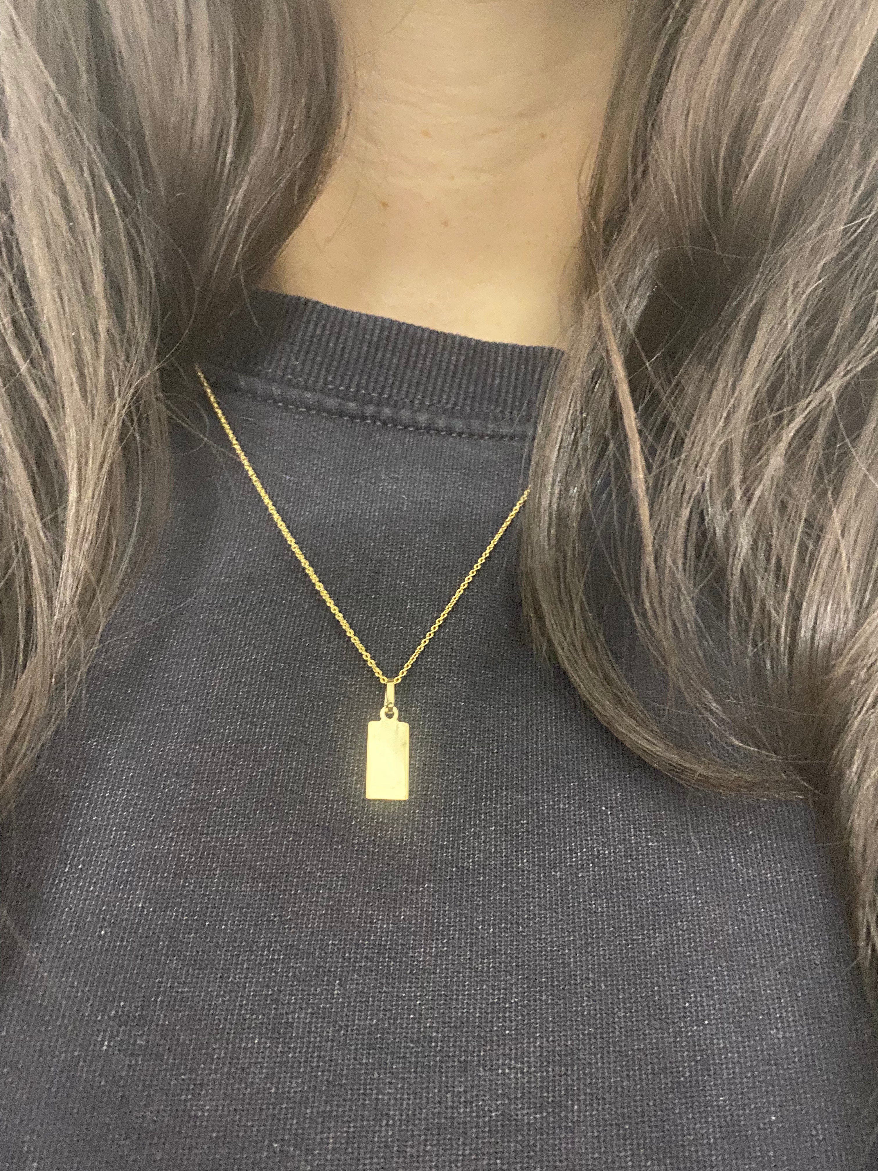 10K Gold Thin Rectangular Charm