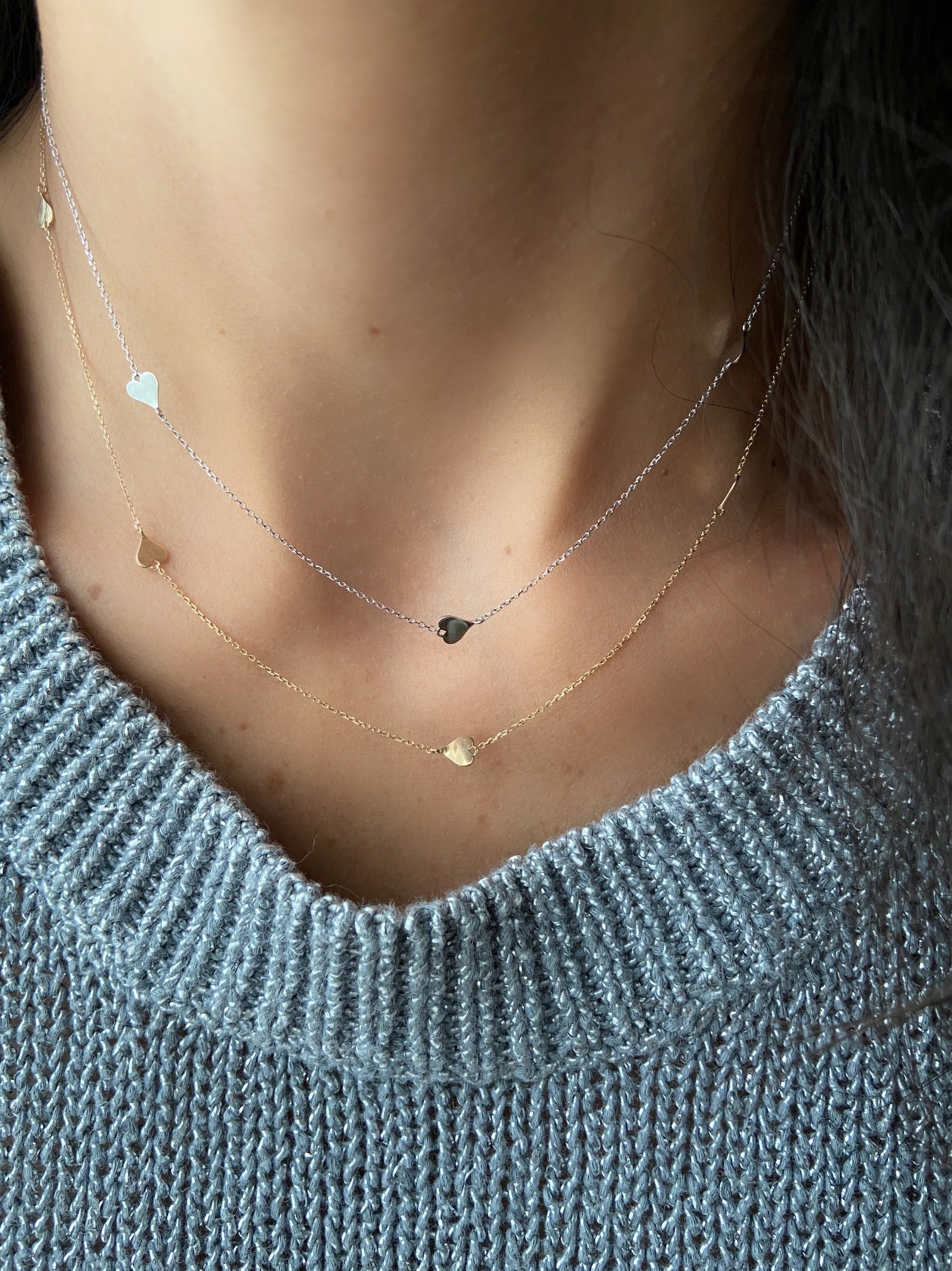 14K Gold Heart by the Yard Necklace