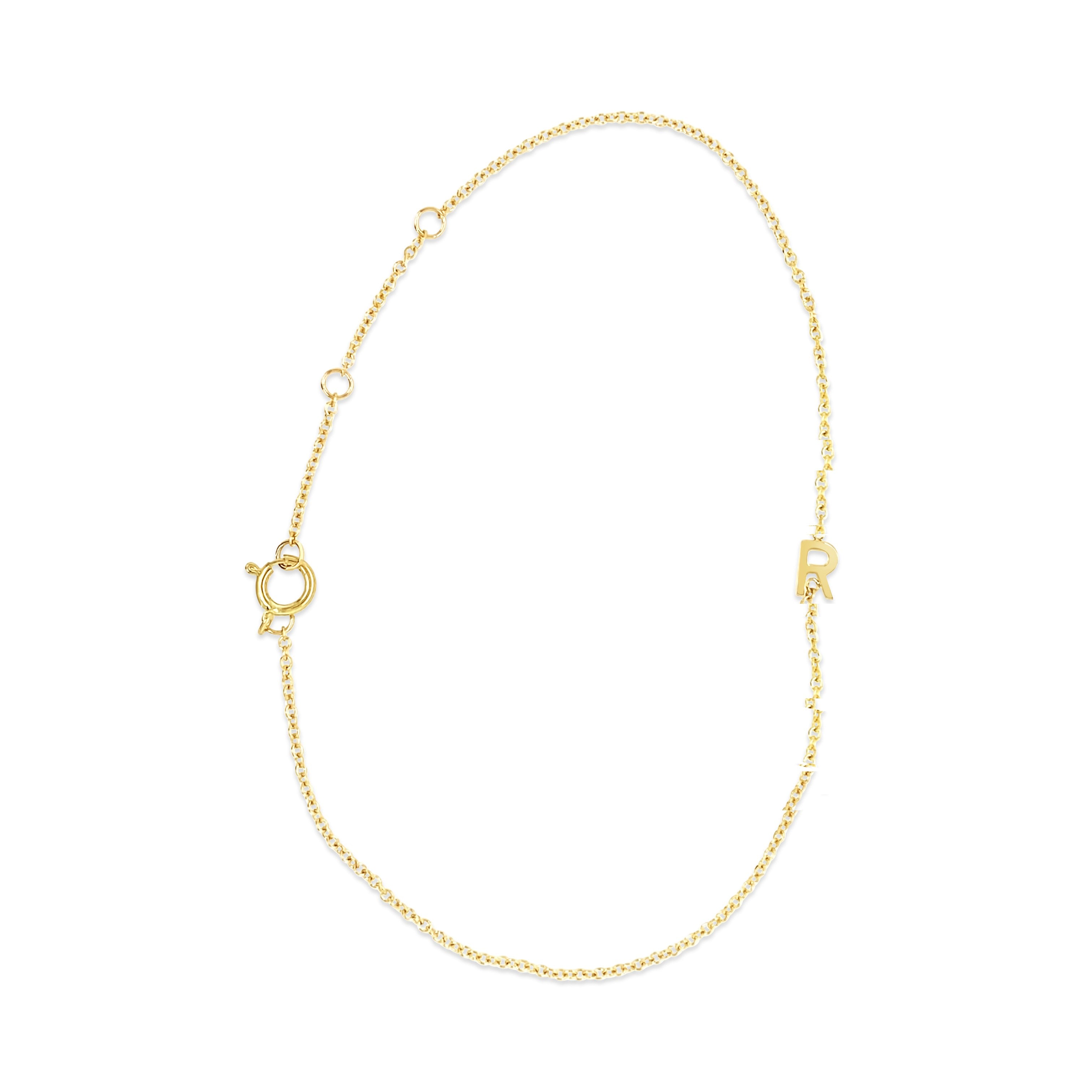 14K Gold Initial Bracelet